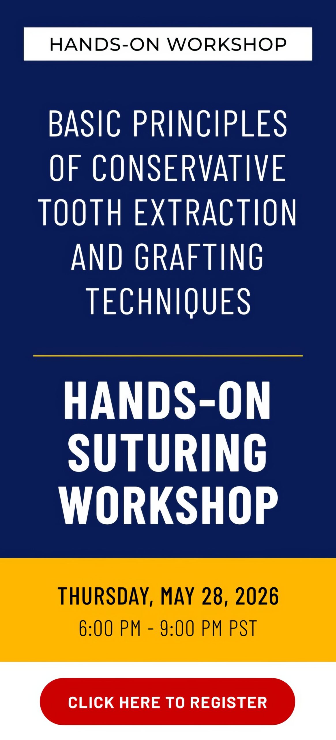 Hands-On Suturing Workshop with Dr. Kevin Frawley - May 28, 2026 - Patterson Dental